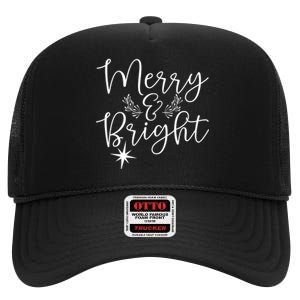 Merry And Bright Christmas Merry And Bright Long Sleeve High Crown Mesh Back Trucker Hat