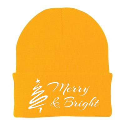 Merry And Bright Christmas Tree Knit Cap Winter Beanie