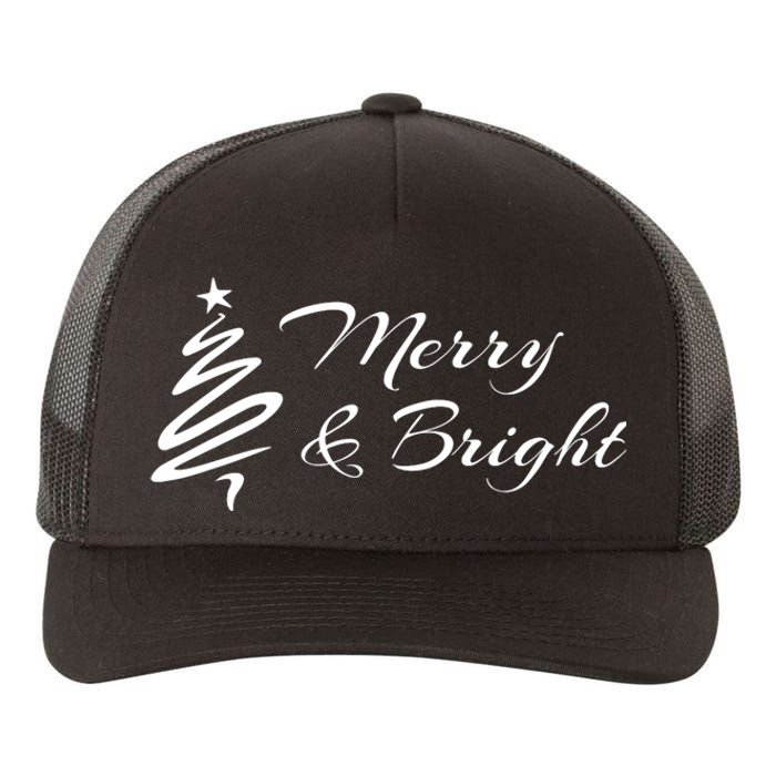 Merry And Bright Christmas Tree Yupoong Adult 5-Panel Trucker Hat