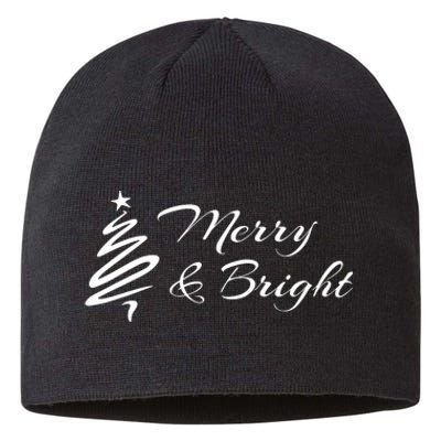 Merry And Bright Christmas Tree Sustainable Beanie