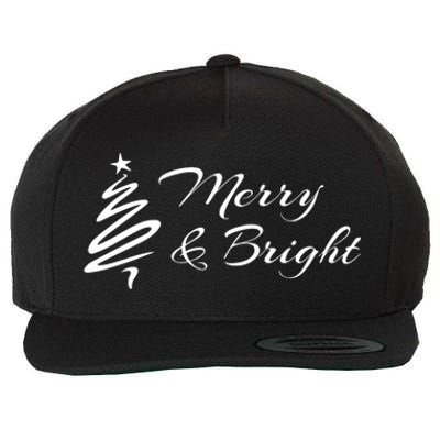 Merry And Bright Christmas Tree Wool Snapback Cap