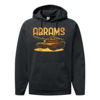 M1 Abrams Battle Tank Usa America American Military Performance Fleece Hoodie