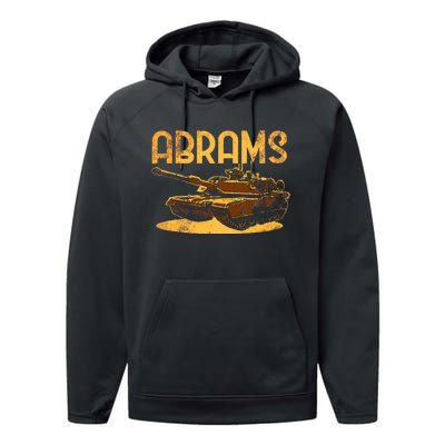 M1 Abrams Battle Tank Usa America American Military Performance Fleece Hoodie