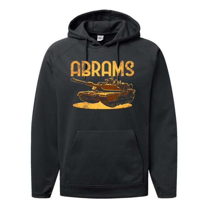 M1 Abrams Battle Tank Usa America American Military Performance Fleece Hoodie