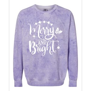 Merry And Bright Christmas Gift Colorblast Crewneck Sweatshirt