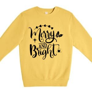 Merry And Bright Christmas Gift Premium Crewneck Sweatshirt