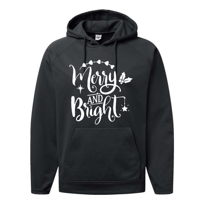 Merry And Bright Christmas Gift Performance Fleece Hoodie