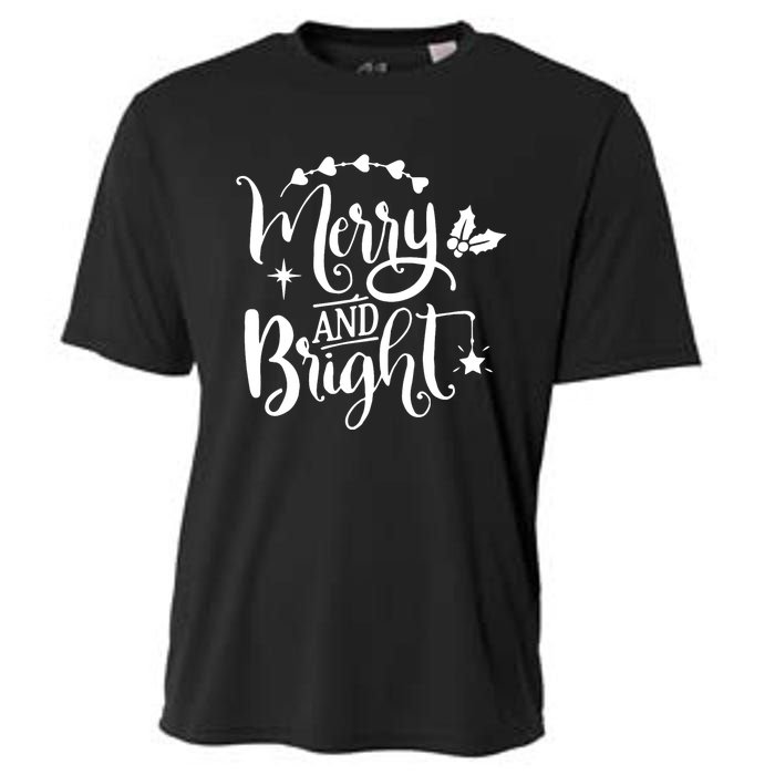 Merry And Bright Christmas Gift Cooling Performance Crew T-Shirt