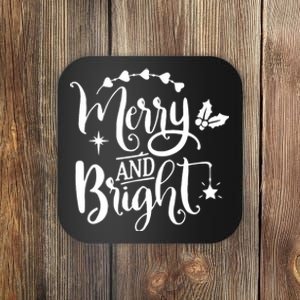 Merry And Bright Christmas Gift Coaster