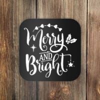 Merry And Bright Christmas Gift Coaster