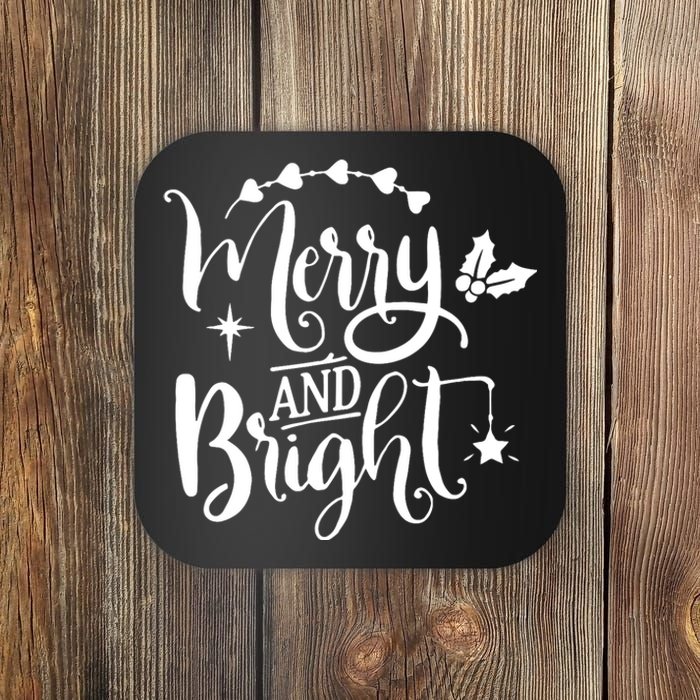 Merry And Bright Christmas Gift Coaster