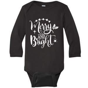 Merry And Bright Christmas Gift Baby Long Sleeve Bodysuit