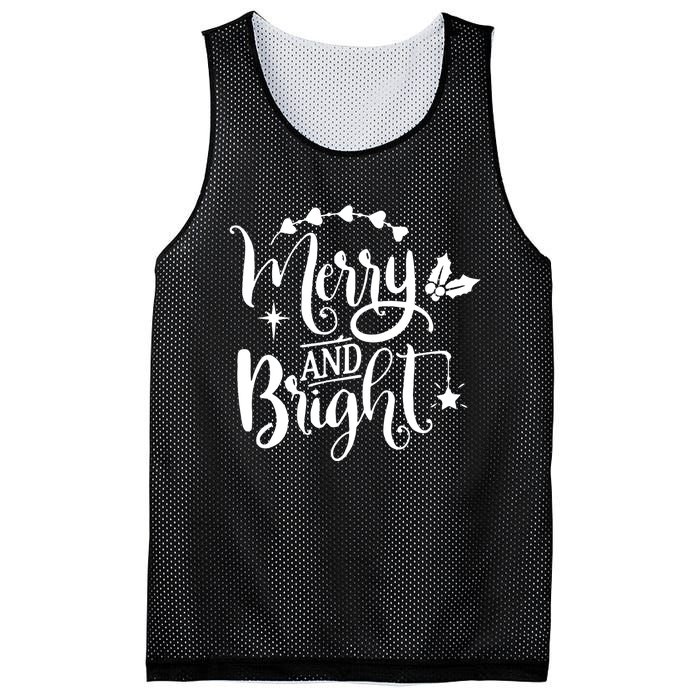 Merry And Bright Christmas Gift Mesh Reversible Basketball Jersey Tank