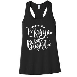 Merry And Bright Christmas Gift Women's Racerback Tank