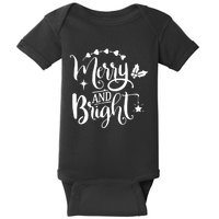 Merry And Bright Christmas Gift Baby Bodysuit