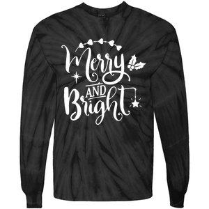 Merry And Bright Christmas Gift Tie-Dye Long Sleeve Shirt