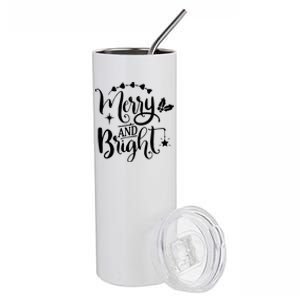 Merry And Bright Christmas Gift Stainless Steel Tumbler