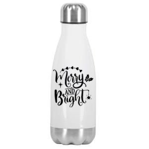 Merry And Bright Christmas Gift Stainless Steel Insulated Water Bottle