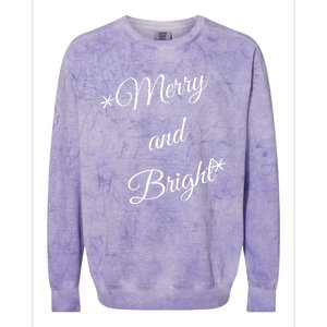 Merry And Bright Christmas Holiday Colorblast Crewneck Sweatshirt