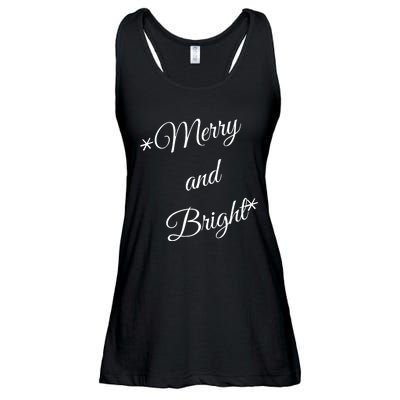 Merry And Bright Christmas Holiday Ladies Essential Flowy Tank