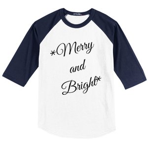 Merry And Bright Christmas Holiday Baseball Sleeve Shirt