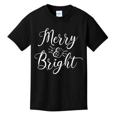 Merry And Bright Christmas Lights Funny Family Christmas Kids T-Shirt