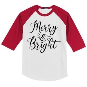 Merry And Bright Christmas Lights Funny Family Christmas Kids Colorblock Raglan Jersey