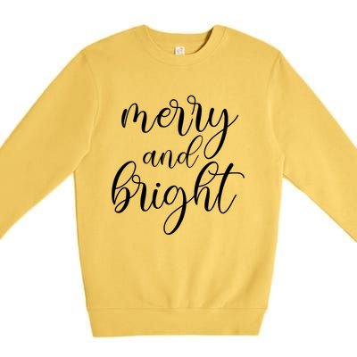 Merry And Bright Christmas Pajamas Outfit Funny Family Xmas Premium Crewneck Sweatshirt