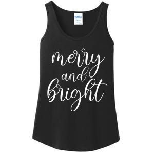 Merry And Bright Christmas Pajamas Outfit Funny Family Xmas Ladies Essential Tank