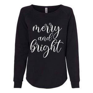 Merry And Bright Christmas Pajamas Outfit Funny Family Xmas Womens California Wash Sweatshirt