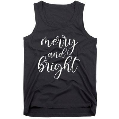 Merry And Bright Christmas Pajamas Outfit Funny Family Xmas Tank Top