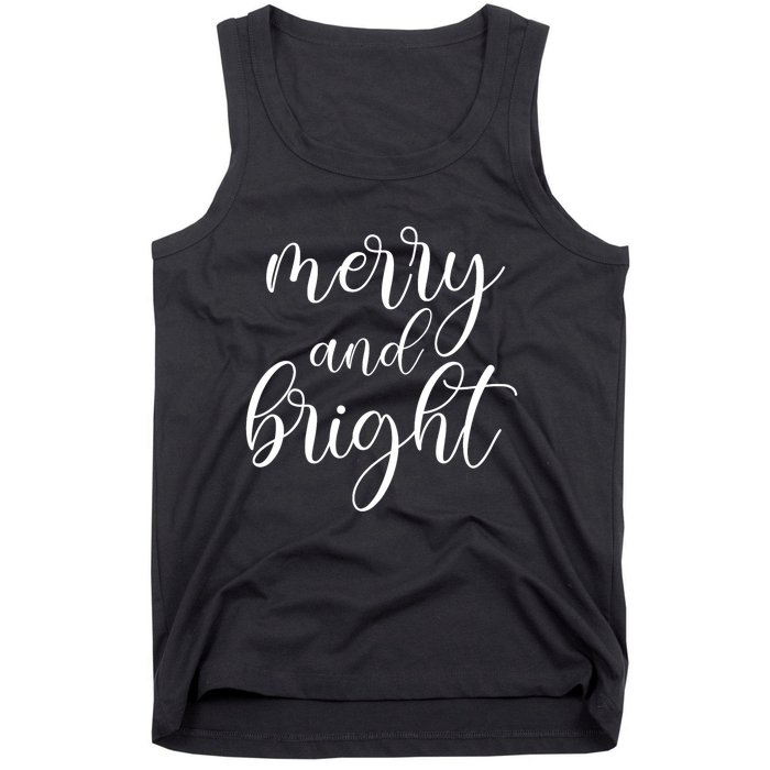 Merry And Bright Christmas Pajamas Outfit Funny Family Xmas Tank Top