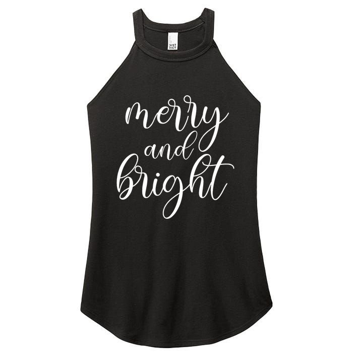 Merry And Bright Christmas Pajamas Outfit Funny Family Xmas Women's Perfect Tri Rocker Tank