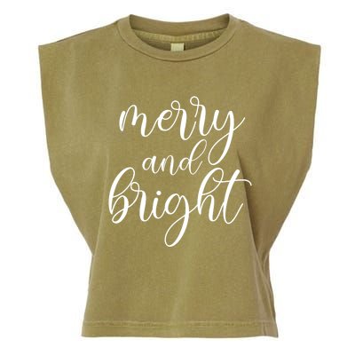 Merry And Bright Christmas Pajamas Outfit Funny Family Xmas Garment-Dyed Women's Muscle Tee