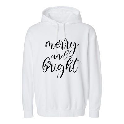 Merry And Bright Christmas Pajamas Outfit Funny Family Xmas Garment-Dyed Fleece Hoodie