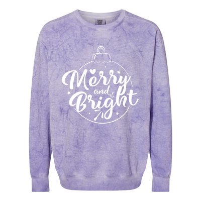 Merry And Bright Christmas Hoodie Colorblast Crewneck Sweatshirt