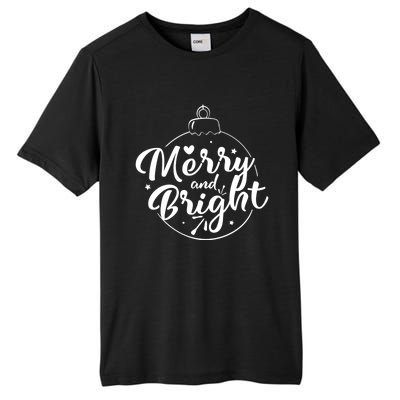 Merry And Bright Christmas Hoodie Tall Fusion ChromaSoft Performance T-Shirt