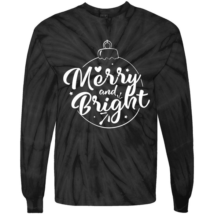 Merry And Bright Christmas Hoodie Tie-Dye Long Sleeve Shirt