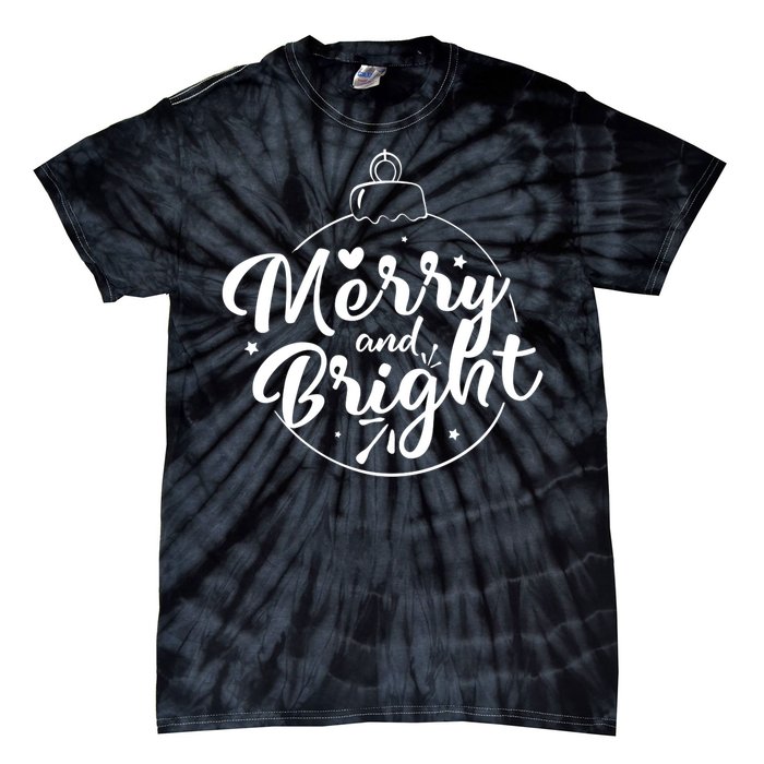 Merry And Bright Christmas Hoodie Tie-Dye T-Shirt