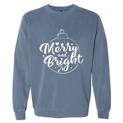 Merry And Bright Christmas Hoodie Garment-Dyed Sweatshirt