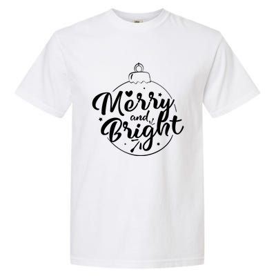 Merry And Bright Christmas Hoodie Garment-Dyed Heavyweight T-Shirt