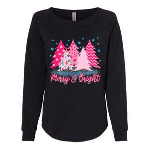 Merry And Bright Pink Christmas Tree Pink Christmas Costume Meaningful Gift Womens California Wash Sweatshirt