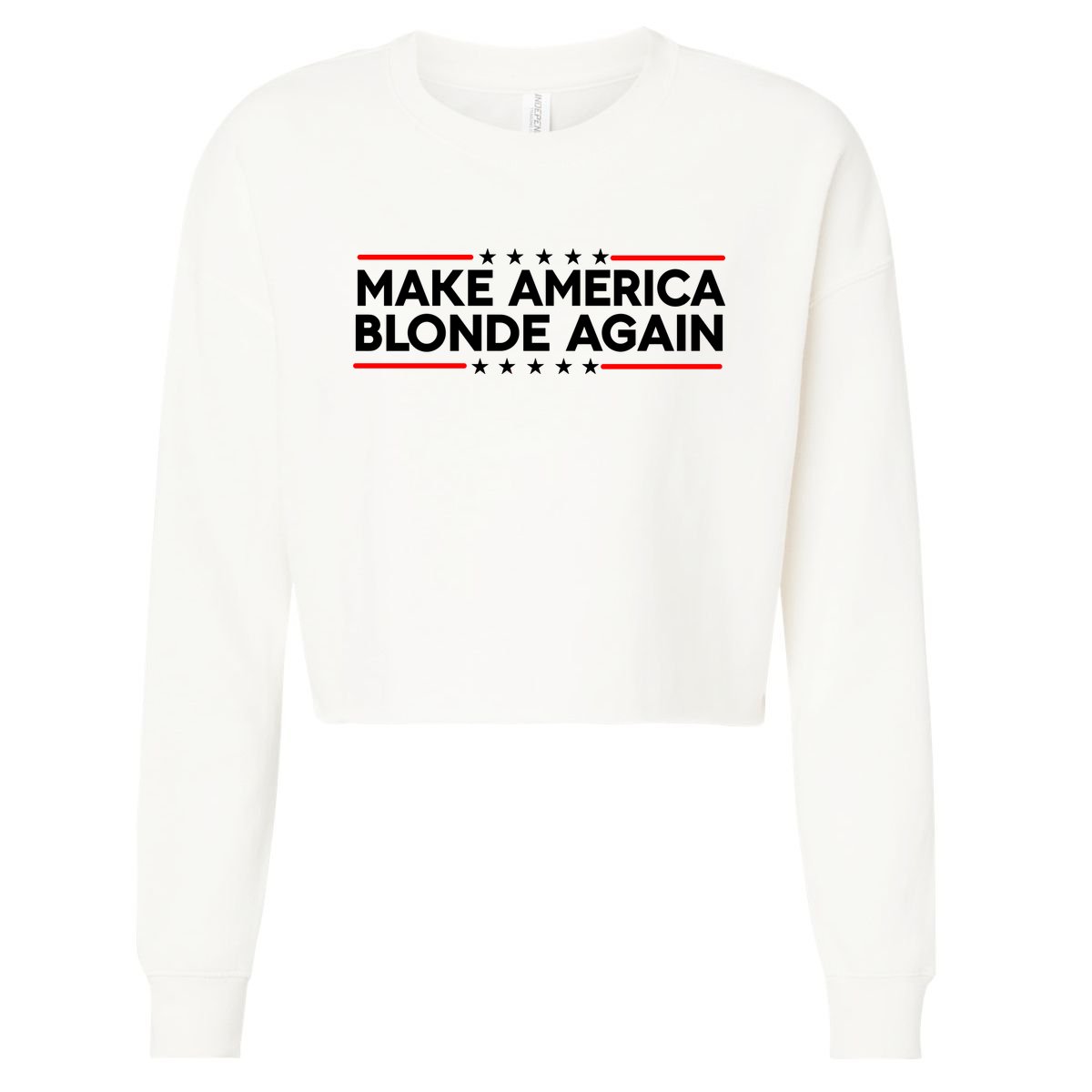Make America Blonde Again Cropped Pullover Crew
