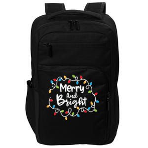 Merry And Bright Santa Christmas Xmas Lights Pajamas Holiday Impact Tech Backpack