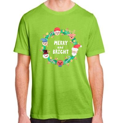 Merry And Bright Christmas Xmas Family Holidays Gift Gift Adult ChromaSoft Performance T-Shirt