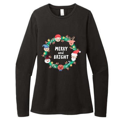 Merry And Bright Christmas Xmas Family Holidays Gift Gift Womens CVC Long Sleeve Shirt