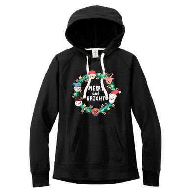 Merry And Bright Christmas Xmas Family Holidays Gift Gift Women's Fleece Hoodie