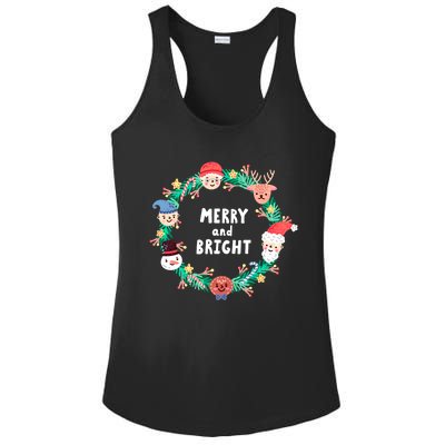 Merry And Bright Christmas Xmas Family Holidays Gift Gift Ladies PosiCharge Competitor Racerback Tank