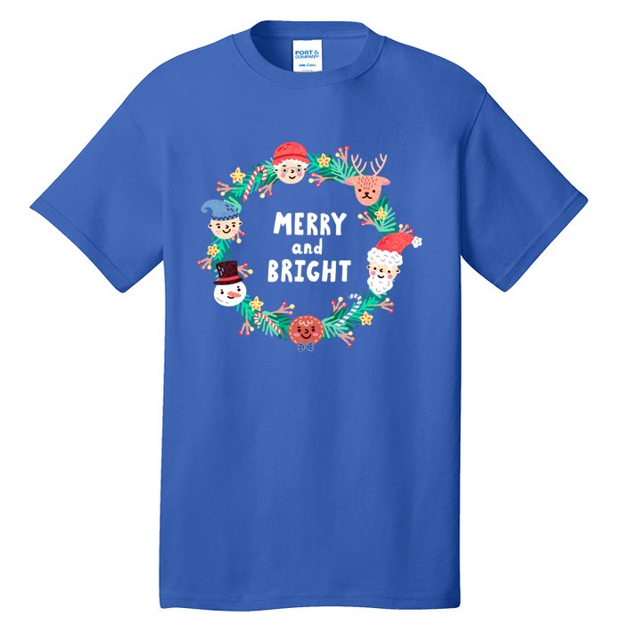 Merry And Bright Christmas Xmas Family Holidays Gift Gift Tall T-Shirt