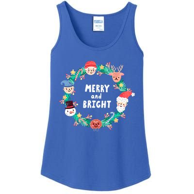 Merry And Bright Christmas Xmas Family Holidays Gift Gift Ladies Essential Tank